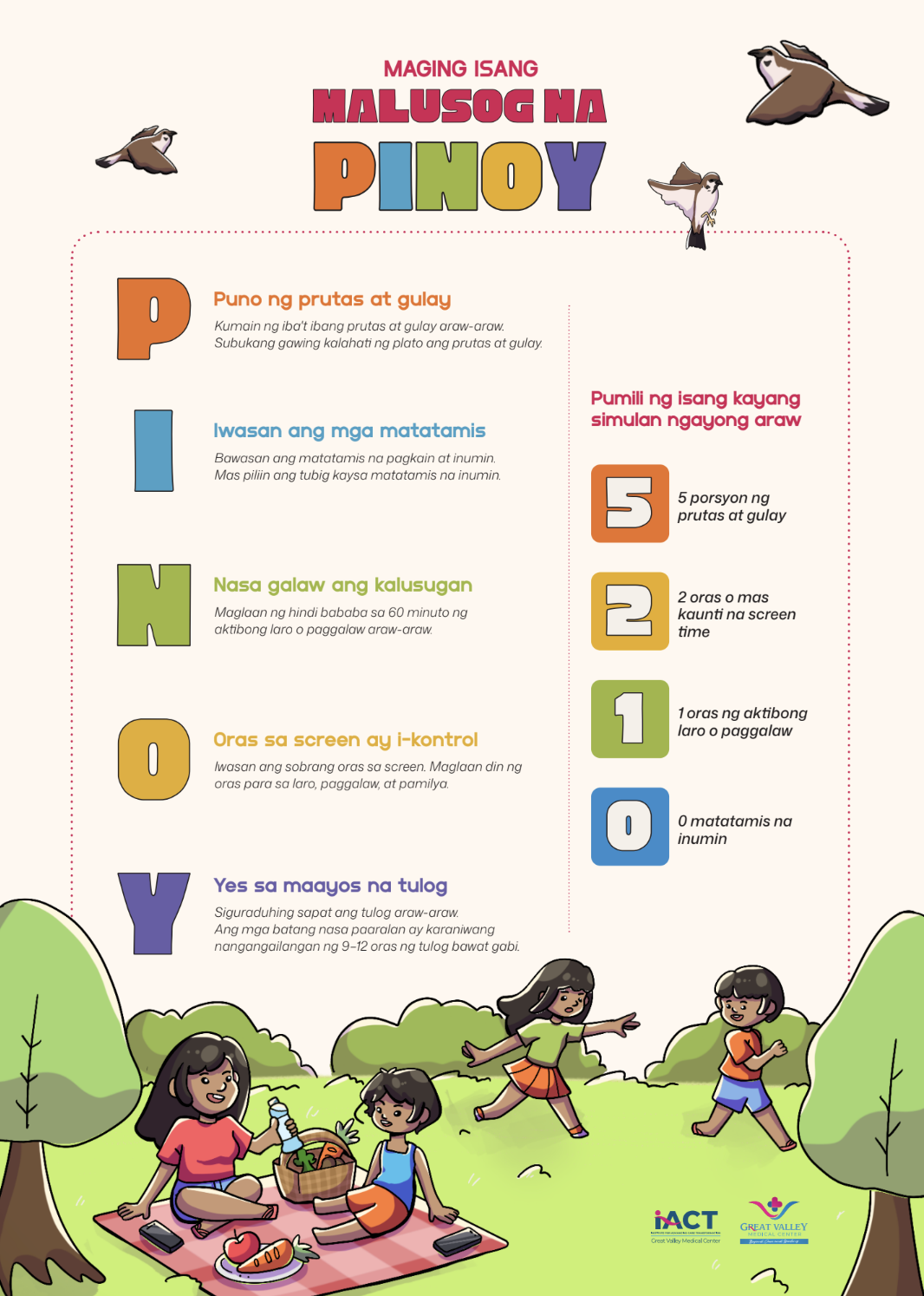 Maging isang malusog na Pinoy community health poster