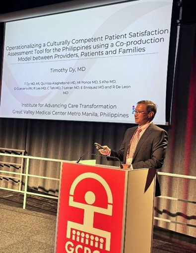 Dr. Timothy Dy presenting the culturally competent patient satisfaction assessment tool